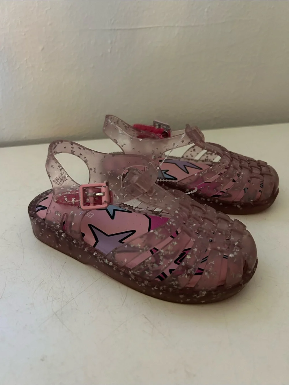 Mini Melissa Possession Shiny Elements Sandal Pink Star GlitterJelly